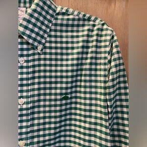 Brooks Brothers Green checked non-iron men’s shirt size medium